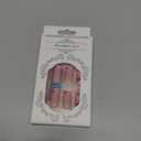 Heart Press on Nails Medium Square Valentines Day Fake Nails, Pink French Red Hearts Design Nude Gel Acrylic Nails Kit, False Nails New Year Fashion Nail Decorations Set of 24