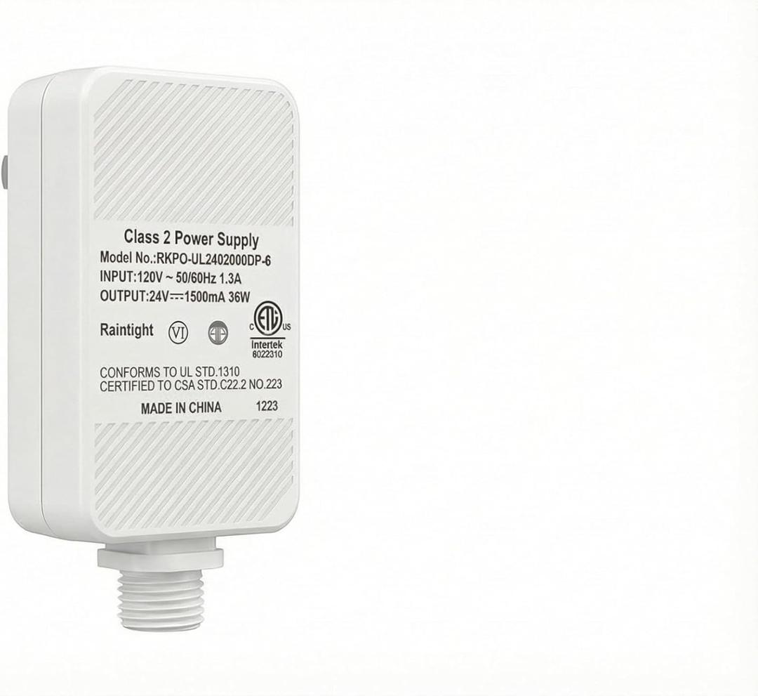 POOFZY Power Plug HCP045, Compatible RGB+IC Permanent Outdoor Lights, 24V 1.5A 38W, White