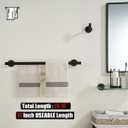 JQK Black Double Towel Bar, 19 Inch 304 Stainless Steel Thicken 0.8mm Towel Rack Bathroom, Towel Holder Matte Black Wall Mount, Useable Length 16 Inch, TB100L16-PB