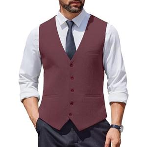 COOFANDY Men's Herringbone Tweed Suit Vests Slim Fit Waistcoat Casual Business Dress Vest XL