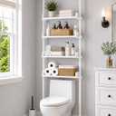 ALLZONE Tension Over The Toilet Storage Cabinet, No-Drill, Fits 92-116 in., 4-Tier