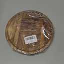 Round Wood Tray, Acacia Wooden Decorative Serving Tray for Coffee Table and Home Decor, Wooden Appetizer Charcuterie Board for Kitchen Countertop (9.8 inch)