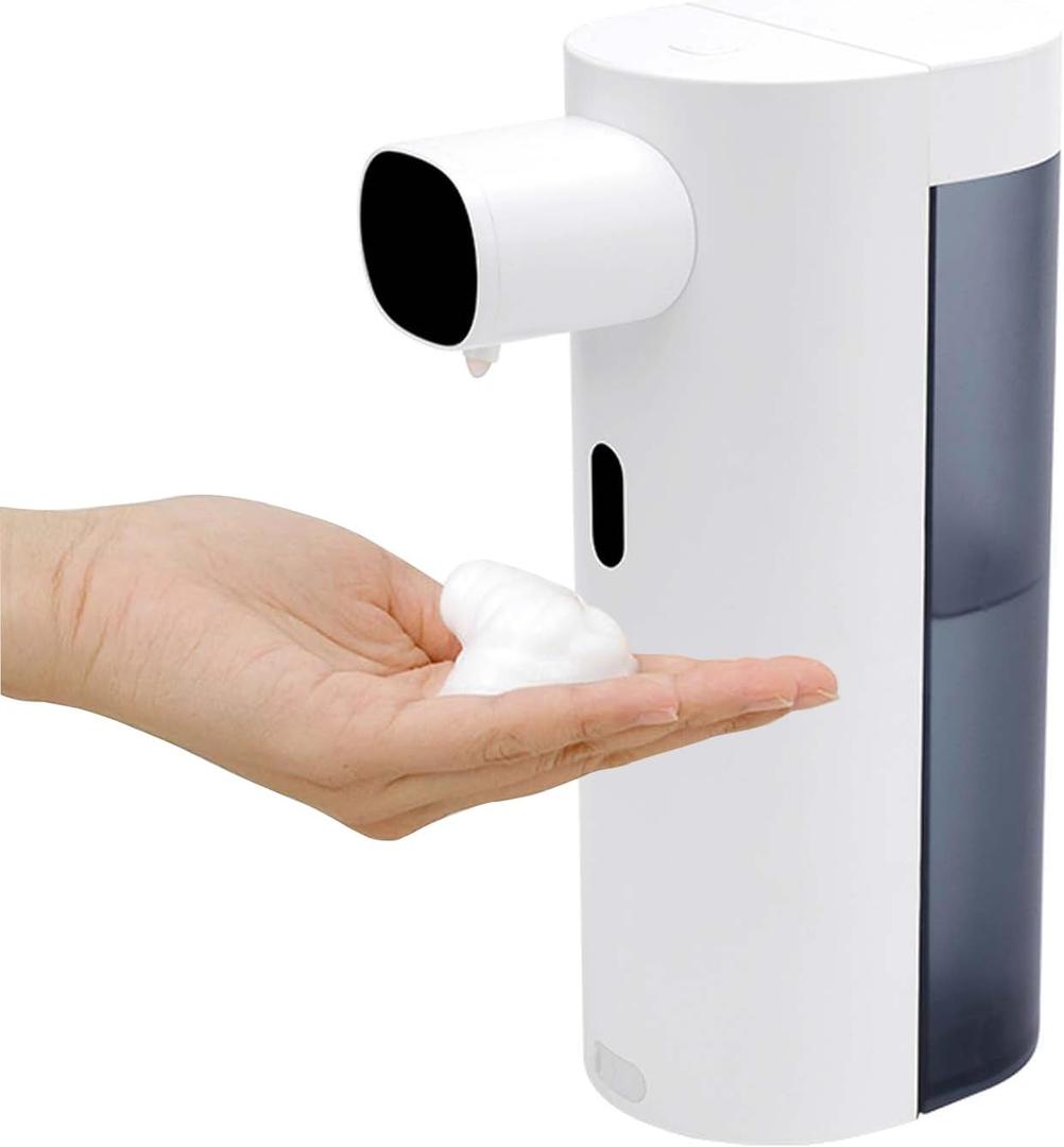 Automatic Soap Dispenser Touchless,Foaming Soap Dispenser 300ml USB Rechargeable Dispenser Electric 3 Level Adjustable for Bathroom Kitchen (White)