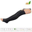 HealthyNees Open Toe 20-30 mmHg Compression Wide Leg Stocking Thigh High Zipper (2X-Large, With Zipper Black) 2 Packs