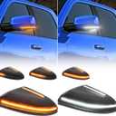 SUPAREE Sequential Switchback LED Side Mirror Turn Signal Light Amber, Puddle Light White fit for 2009-2018 Do-dge R-am 1500 2010-2018 Do-dge R-am 2500 3500 Turn Signal Puddle Lamp