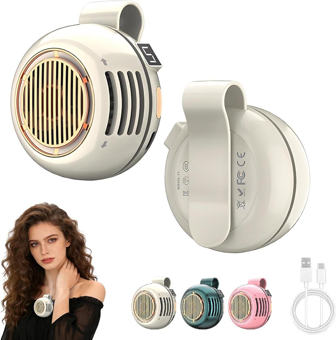 Portable Silent Mini Bladeless Fan Clip On, 5 Speeds 360 Rotatable Clip on Fan for Shirt & Waist, USB Rechargeable Small Fans Portable, 2026 New Whirlwind Fans for Outdoor/Travel/Office, White