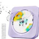 CD Player Portable Bluetooth 5.1 Desktop CD Player with HiFi Sound Speakers,Remote Control,Dust Cover,LED Display,Boombox FM Radio,USB/AUX for Home,Kids (Purple)