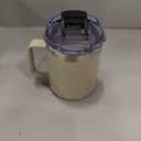 ALOUFEA 12oz Insulated Coffee Mug Cup with Handle, Stainless Steel Travel Coffee Mug with Flip Lid, Double Wall Vacuum Coffee Tumbler, Apricot