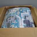 Mybedsoul Dusty Blue Quilt Set King Size, 3 Pieces Plaid Floral Bedspread Set Patchwork Reversible Bedding Set Microfiber Lightweight Bedspread Coverlet Set for All Season 110"x90"