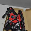 Reflective Dog Harness Large Breed Adjustable No Pull Vest with Handle 2 Metal Rings 3 Buckles [Easy to Put on & Take Off](Red, L)