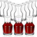12 Pack Single Serving Wine Carafe Glass Small Mini Carafe Individual Wine Refill Decanter for Dinner Parties Tastings Bars Restaurants (6.5 oz)