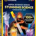 Blue Marble National Geographic Stunning Chemistry Set - Mega Science Kit with 45 Easy Experiments- Make a Volcano and Launch a Rocket, STEM Projects for Kids Ages 8-12, Science Toys