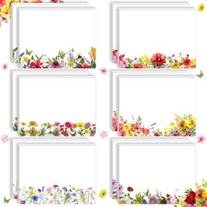 Janlaugh 12 Pads Wildflower Sticky Notes Summer Sticky Memo Pads Self Stick Flower Office Supplies Wildflower Party Favors Adhesive Notepad for Journal Gift 3 x 4 in