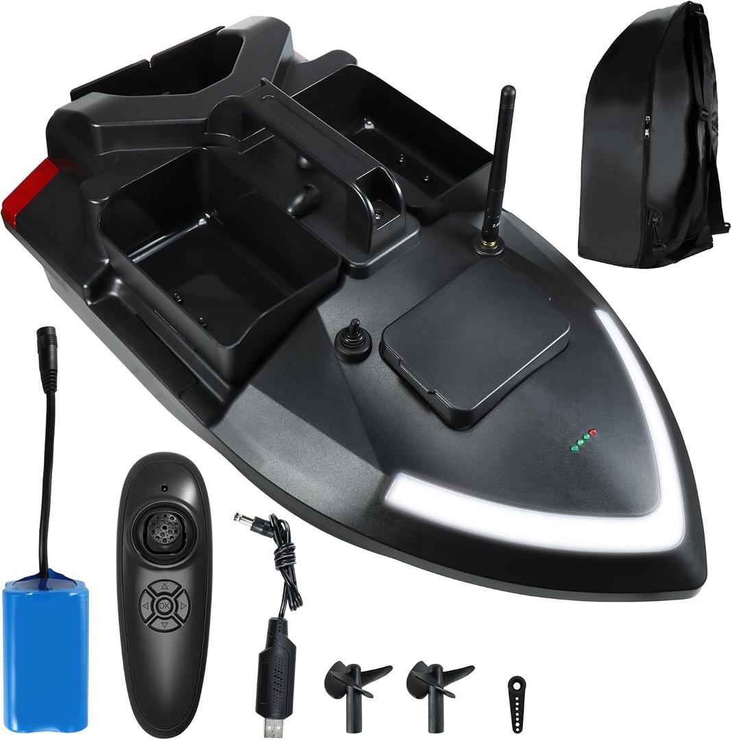 3 Boxes RC Bait Boat for Fishing with 4.4lbs Load 12000mAh Battery