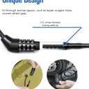 NDakte Bike Lock, Extra Long Straight Cable Lock (6FT, 12FT, 18FT, 22FT, 27ft) with Resettable Combination, Unique Narrow Designed for Kayaks, Scooters, Paddle Boards and Outdoor Gear
