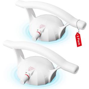 Patented Suction Shower Grab Bars 2-Pack for Seniors, 5.5" Large Suction Cup with Safety Alert Line, Heavy Duty Shower Handle Bathroom Safety Grip for Elderly No Drill Removable (White)