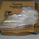 Zcaukya 100 Plastic Champagne Flutes, 4.5oz Clear Disposable Hard Stemware Cups with Golden Rim, Plastic Champagne Glasses for Wedding, Graduation Party, Bridal Shower, Birthday Party