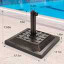 Patio Umbrella Stand - 27 lbs 17.1" Heavy Duty Outdoor Umbrella Base Stand, Market Umbrella Holder for Garden, Backyard, Pool, Beach, No Water or Sand Required, Square Bronze