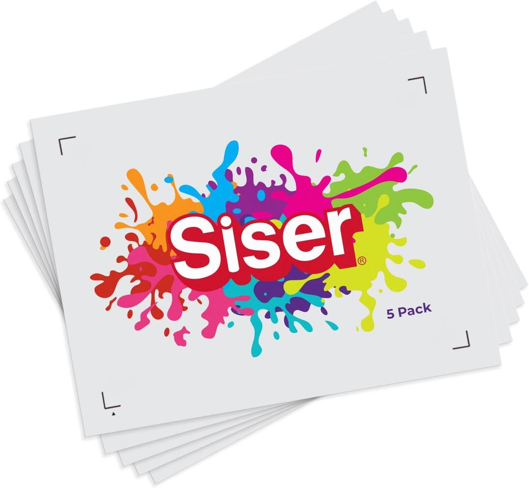 SISER EasyColor DTV 8.4'' x 11'' Sheets - Inkjet Printer Compatible Heat Transfer Vinyl (5 Sheets)