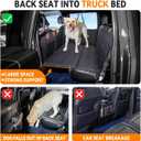 YJGF Dog Back Seat Extender for Truck, Truck Seat Cover Back Seat, Dog Hammock for Truck, Hard Bottom Seat Extender for Dogs (Black, for Full Size Truck),  Dimensions of pet seat covers for dogs are 57.4x30.3inches