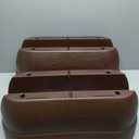 Emsco Group Bloomers Railing Planter with Drainage Holes - 24" Weatherproof Resin Planter - Earth Brown (3 Pack)