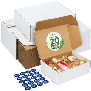 MESHA White Corrugated Mailing Box 12x9x4 Inch Shipping Boxes Cardboard For Small Business Packaging Mailer 20PACK