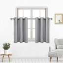 DWCN Short Curtains for Small Window, Blackout Curtains for Bedroom, Kitchen, Basement, 36 Inch Thermal Insulated Curtains Drapes - 2 Panels, 42W x 36L, Silver Grey