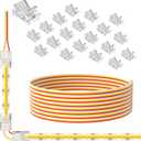 PAUTIX 10mm Connectors for 3-Pin CCT COB LED Strip Lights,20pcs Strip to Wire Connectors,10ft(305cm) Long 22AWG Extension 3 Wires for Non-Wired Gapless Solderless,5V 12V 24V LED Strip Lights Jumper