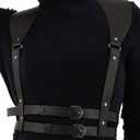 CLOACE Punk Leather Waist Chain Leather Adjustable Body Chain Belt Goth Rave Halloween Body Accessories Jewelry for Women (Black)