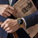 Stainless Steel Band and Case Compatible with Samsung Galaxy Watch 8 Band 44mm 40mm, Business Metal Chain Link Bracelet Strap with Hard PC Cover for Samsung Watch 8 40mm 44mm Men Women