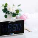 Emerson CKS1507 Smartset Radio Alarm Clock, 1.4" Blue LED Digital Display, USB Charging Port, Brightness Dimmer Controls, Bluetooth Connectivity, Set Alarm to Radio, Music, or Buzzer, Black