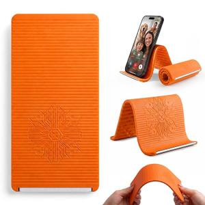 Foldable Airplane Phone Holder for Travel (1 Pack, Orange)