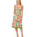 Adrianna Papell Day Women's Smocked Printed Placement Dress, Ivory Multi, 12