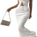 SOLY HUX Women's Two Piece Outfits Twist Front Halter Cami Tops and Skirt Summer Set M