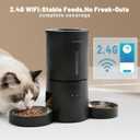 Miaosical Automatic Cat Feeder 2 Cats,2.4G WiFi Timed Auto Cat Food Dispenser with Dual Bowls,4.2L Smart App Control,Equal Portion Feeding for Multiple Cats (Black, 4.2L WiFi Dual Bowl)
