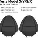 2 Pack Leather Seat Back Protector Custom for Tesla Model Y/3 Model S/X Accessories(Includes 2025 2026 Model Y & 2024-2026 Model 3 Highland), Seat Back Kick Protectors