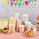 120pcs 9oz Gingham Party Paper Drinking Cups, 4 Colors Disposable Plaid Paper Cups Checkered Cups for Wedding Birthday Decoration Fiesta Baby Shower Picnic