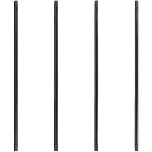 PIPE DECOR 1" x 42" Black Steel Plumbing Pipe, 4-Pack, Pre Cut Connector, Industrial Steel Grey Fits Standard One Inch Threaded Black Malleable Iron Fittings, Build Vintage DIY Furniture