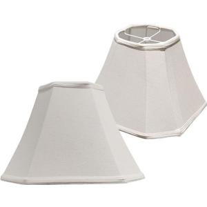 Lamp Shades Set of 2 White Lamp Shade 6x12.5x9 inches, Square Foldable Fabric Lamp Shade Handmade Table Lamp Shades