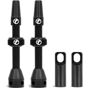 Thinvik Presta Tubeless Valve Stem 44/48/65/70/85mm,Super Light Alloy Presta Tubeless Valve Stem Kit for Tubeless Tires-2 Tubeless Valve Stem (with Aluminum Alloy Valve Cap) + Valve Core Removal Tool (Jet Black)