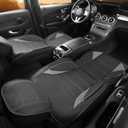 Car Seat Covers Full Set (5 Seats) Nappa Leather Airbag Compatible Waterproof for Sedans SUVs Trucks Heavy Duty Protection for Dogs and Work Black