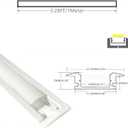 THMOOTHER 10-Pack 3.3FT 1M Recessed LED Strip Channel Diffuser System, 25X7MM Collar Aluminum Low Profile for Standing Cabinet Floating Shelf Alcove Routed Slot Tape Light with Milky Cover and Clips