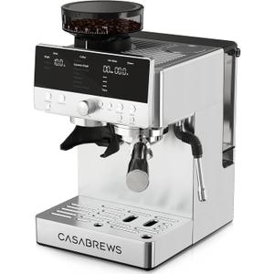 CASABREWS MARENZA Semi-Auto Espresso Coffee Machine with Built-in Grinder, Professional Coffee Maker with Milk Frother Steam Wand, Barista-Quality Cappuccino Latte Machine with LCD Display