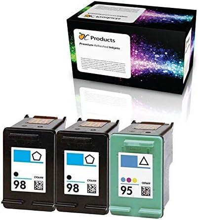 Refilled Ink Cartridge Replacement for HP 98 and HP 95 for Officejet 150 100 H470 PhotoSmart D5160 C4180 2570 8030 8049 (2 Black 1 Color)