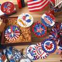 8 x Shellwei 8 Pcs 4th of July Diamond Painting Coasters Patriotic USA Star Diamond Art Coaster with Holder Red White and Blue American Flag Painting Art Kits 250th Anniversary Decor for Adults DIY Craft