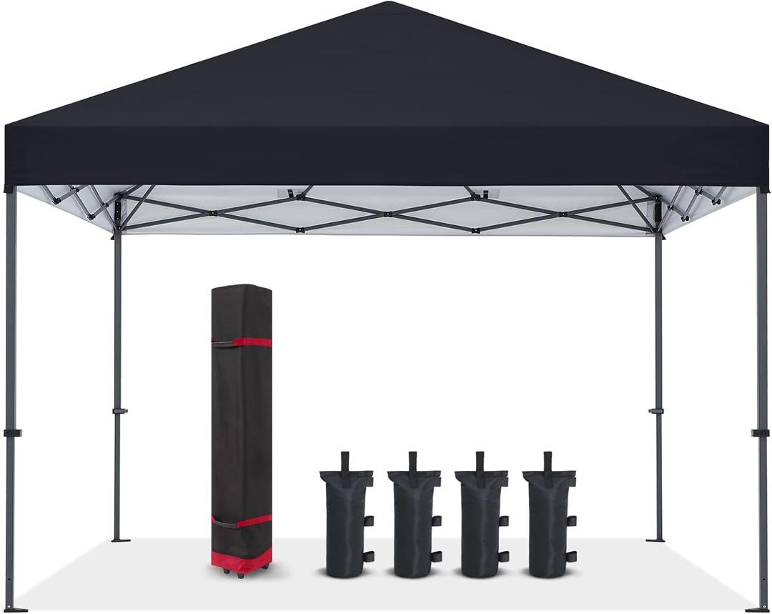 COOSHADE Durable Easy Pop Up Canopy Tent 12x12Ft(Black)