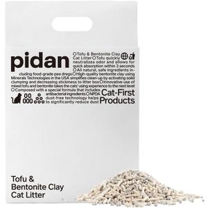 pidan Mix Cat Litter,Tofu Cat Litter with Bentonite,Absorbent and Fast Drying,Flushable Tofu Litter,Selected Quality Pea Dregs,5-Fold Water Absorption,Strong Clumping (5.3lb/Bag1bag)