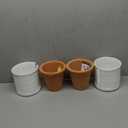 D'vine Dev 6 Inch Design Self Watering Pot for Indoor Plants, Terracotta Planter with Cylinder Glass Cup, Set of 2, 37-Y-B-1