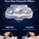 Cervical Pillow for Sleeping, Contoured Memory Foam Pillow for Neck Support, Ergonomic Pillow for Side, Back and Stomach Sleepers, Dual-Height Design with Breathable Pillowcase,Grayish Purple, 23.62"Lx15.75"Wx"4.72"/5.51"H