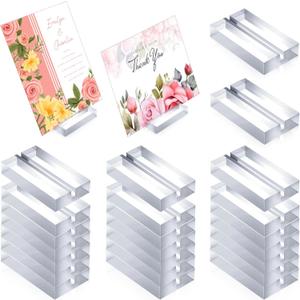 25 Pcs Acrylic Place Card Holders 2 Inch Clear Table Number Stands Name Cards Holder Stands with 3 mm Card Slot Place Cards Wedding Acrylic Sign Holders for Wedding Business Party